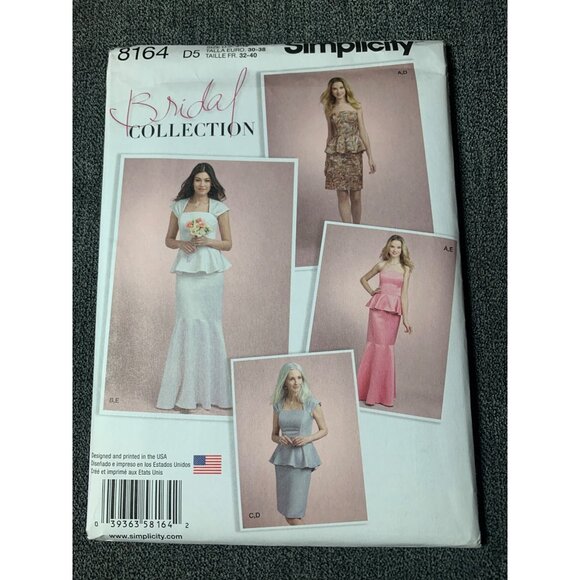 Simplicity Misses Bridal Collection Top Skirt Sewing Pattern sz 4 - 12 8164 - un - Picture 9 of 14